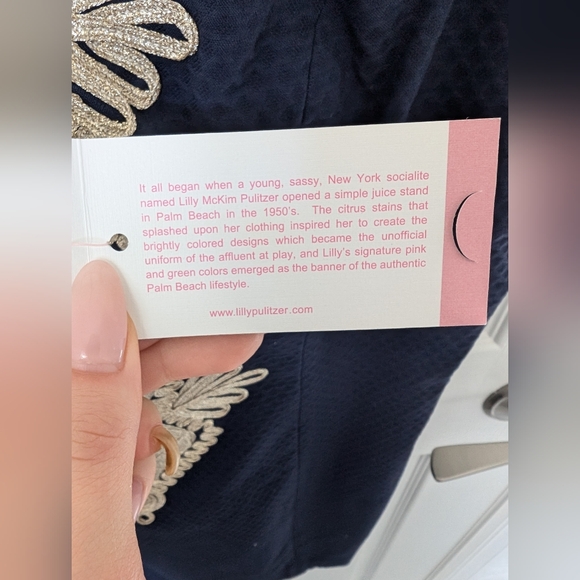 NWT Navy&Gold Lilly Pulitzer Dress - Picture 7 of 10